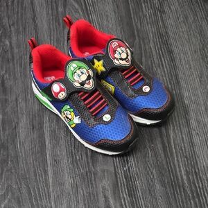 Kids Blue, Green and Red Mario Character Sneakers